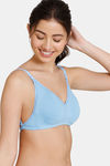 Zivame Beautiful Basics Double Layered Non Wired 3/4Th Coverage Backless Bra - Little Boy Blue — thumbnail 5